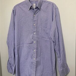 Peter Millar Purple Checkered Dress Shirt size medium
